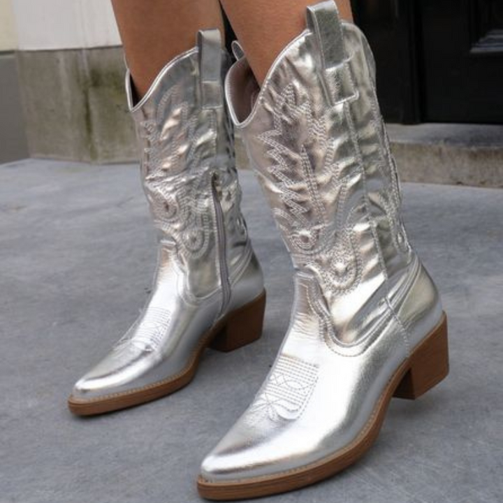 Gracie - Wunderschöne metallische Cowboystiefel für einen glamourösen Look