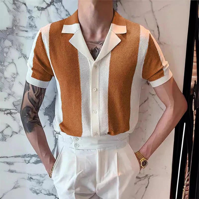 Chemise tricotée à la mode et polyvalente pour l'été - Hiske