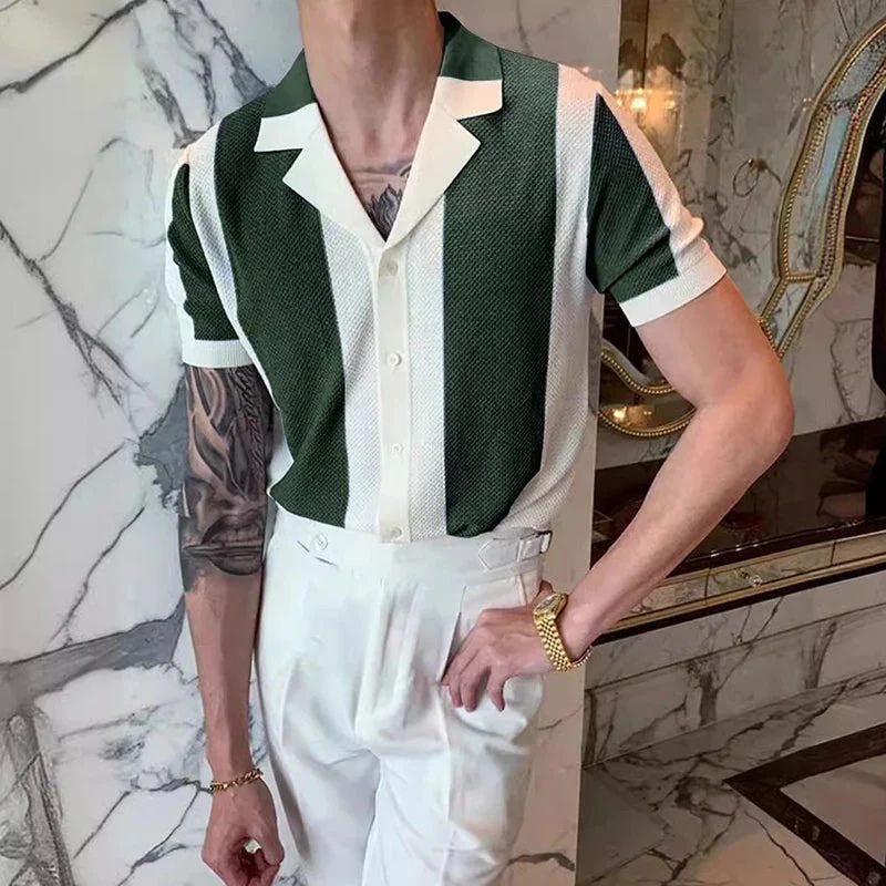 Chemise tricotée à la mode et polyvalente pour l'été - Hiske