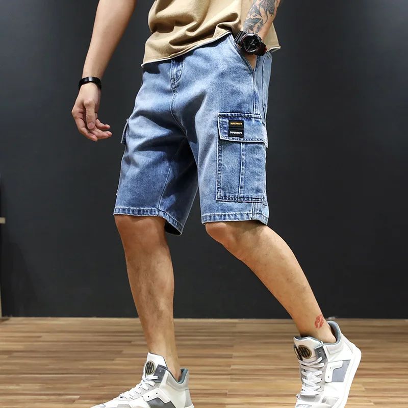 Shorts cargo d'été en denim de luxe et élégants pour hommes - Folk