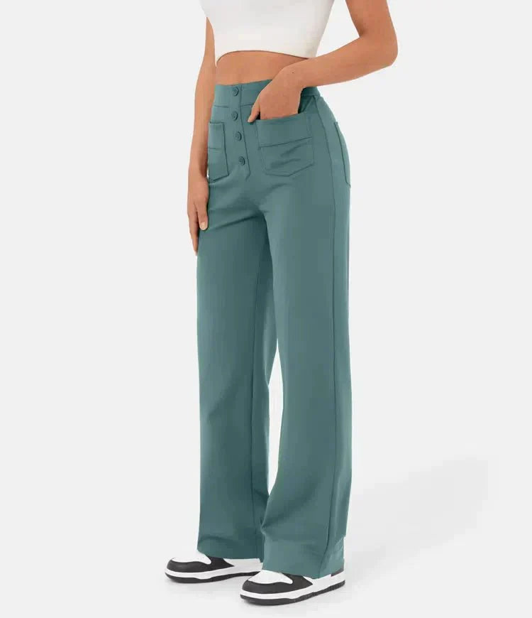 Pantalon de loisirs élastique stylé à taille haute - Sophia
