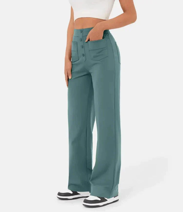 Pantalon de loisirs élastique stylé à taille haute - Sophia