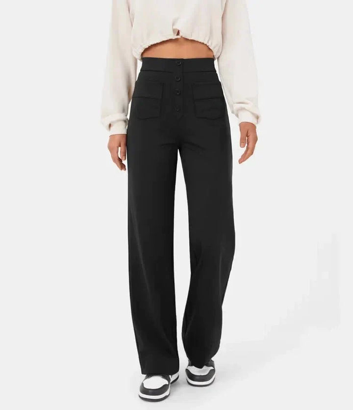 Pantalon de loisirs élastique stylé à taille haute - Sophia
