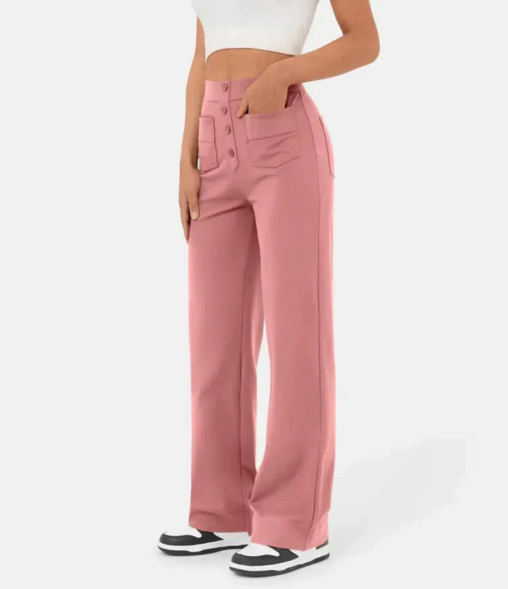 Pantalon de loisirs élastique stylé à taille haute - Sophia