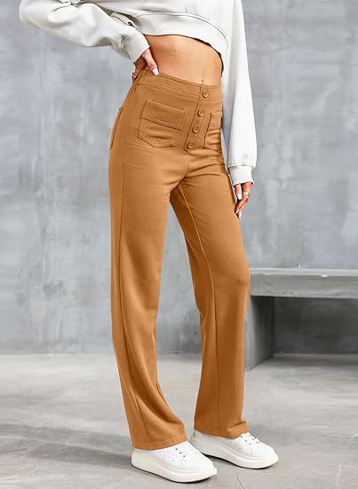 Pantalon de loisirs élastique stylé à taille haute - Sophia
