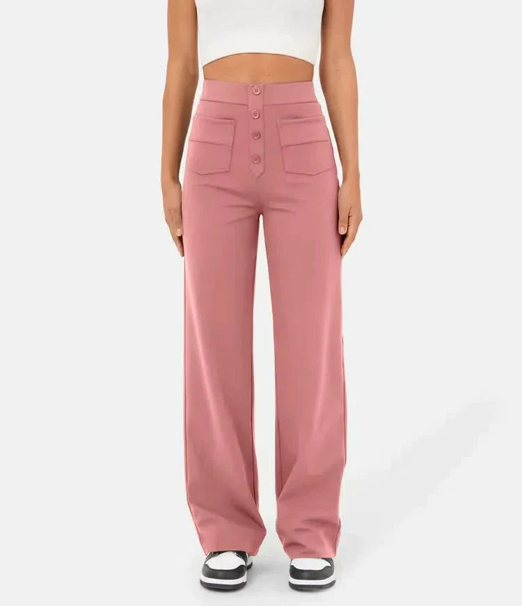 Pantalon de loisirs élastique stylé à taille haute - Sophia