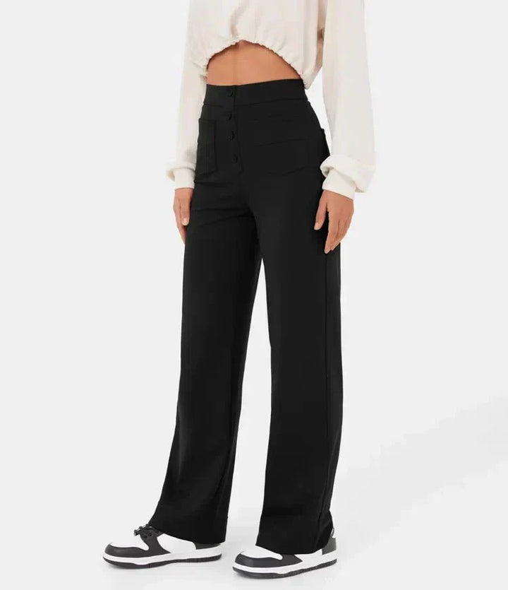 Pantalon de loisirs élastique stylé à taille haute - Sophia