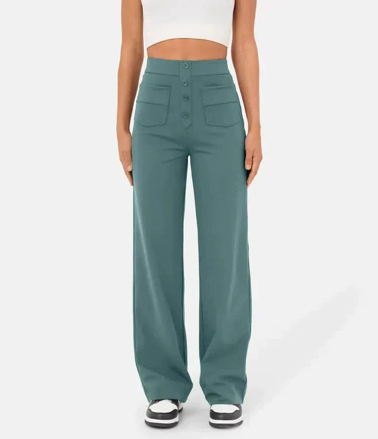 Pantalon de loisirs élastique stylé à taille haute - Sophia