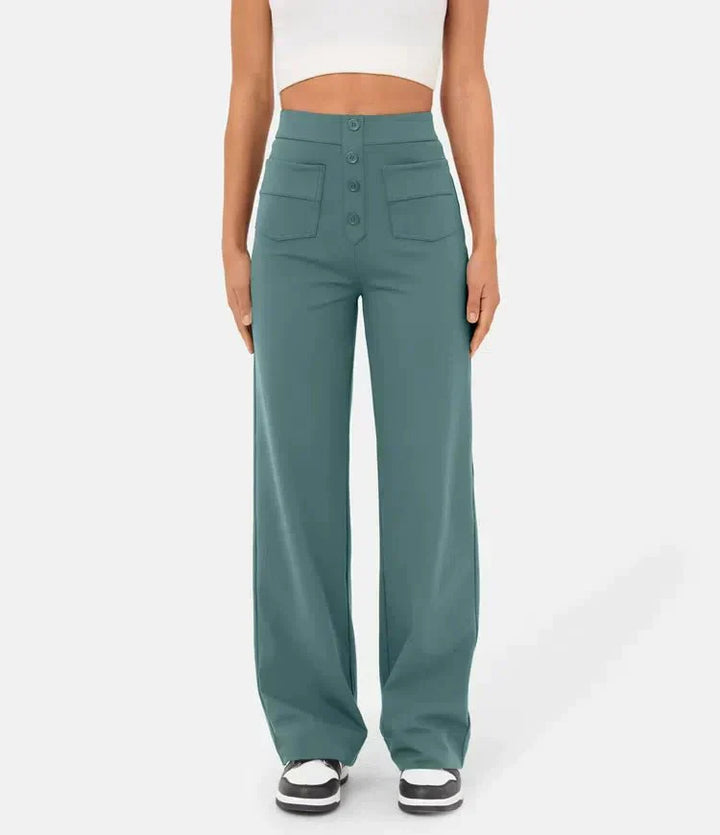 Pantalon de loisirs élastique stylé à taille haute - Sophia