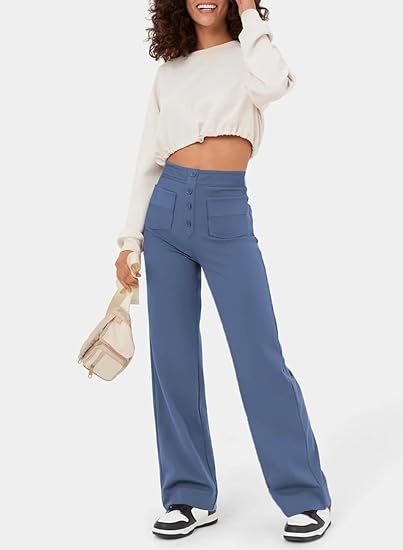 Pantalon de loisirs élastique stylé à taille haute - Sophia