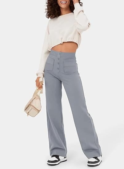 Pantalon de loisirs élastique stylé à taille haute - Sophia