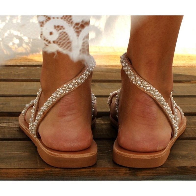 Jade - Trendy boho summer beaded sandals for women