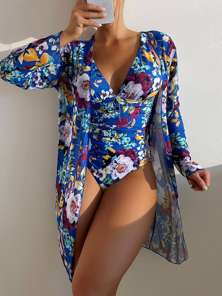 JINA - Radiant Blue 3-Piece Summer Bikini for a Perfect Beach Look