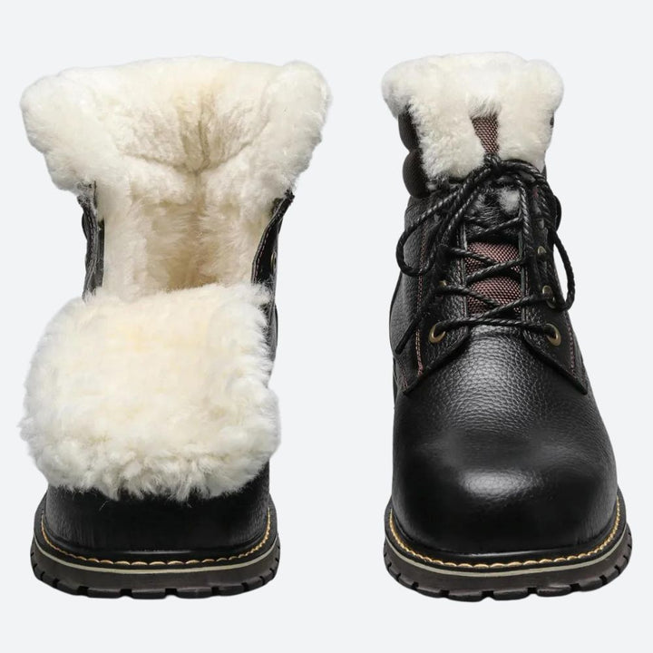 Stylish Leather Winter Boots for Men - Yasin