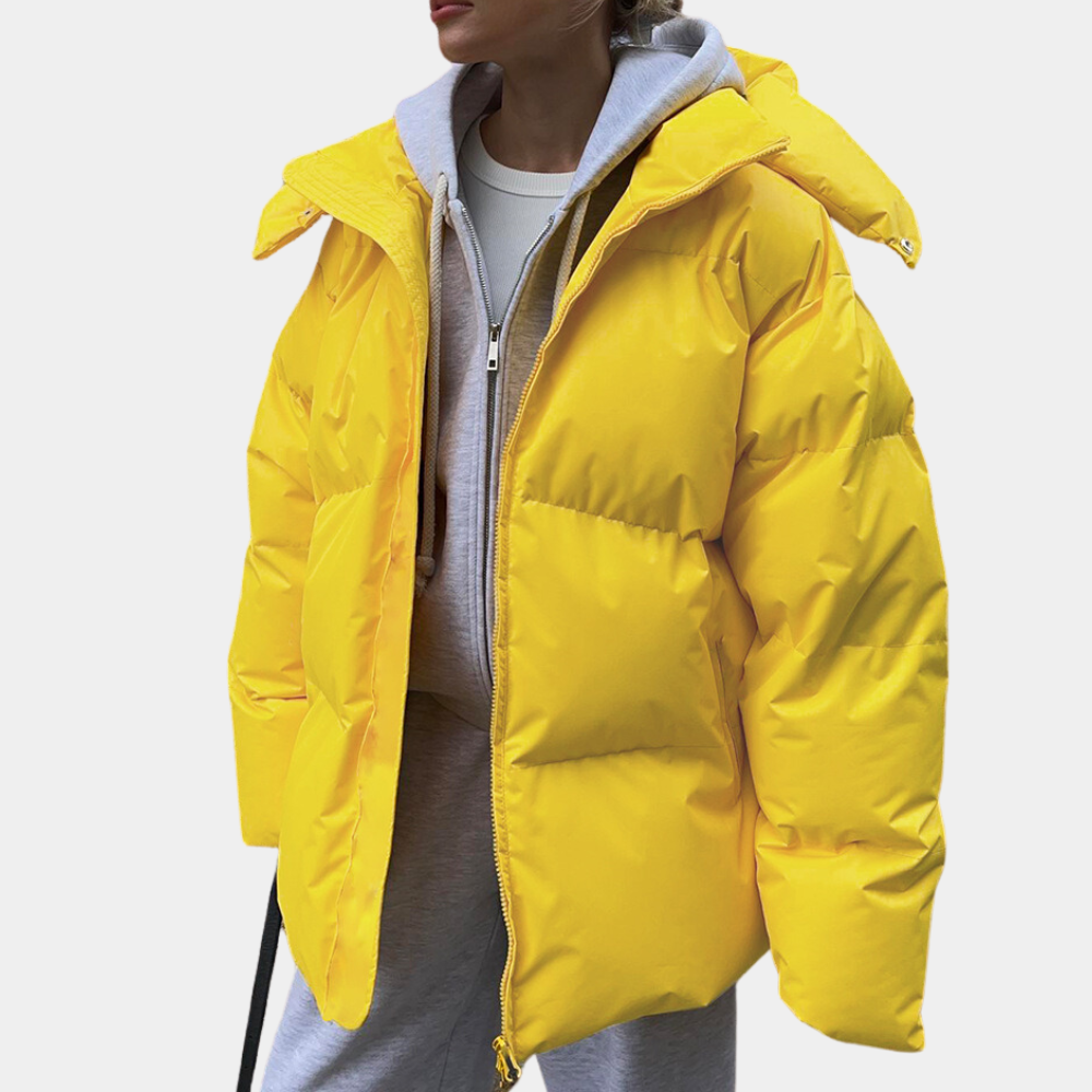 Veste élégante pour femmes avec légère ouate de Maron