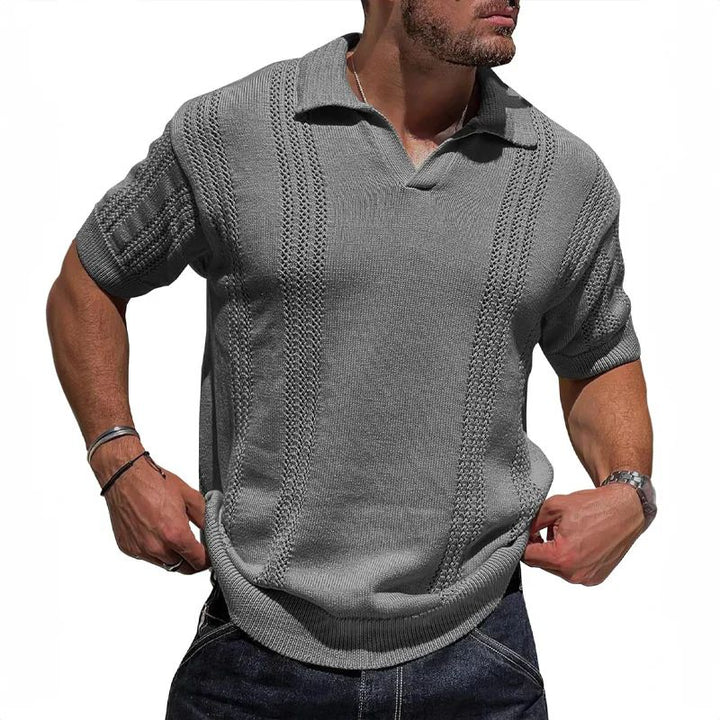 Raffiniertes gestricktes Sommer-Poloshirt für Männer - Davy