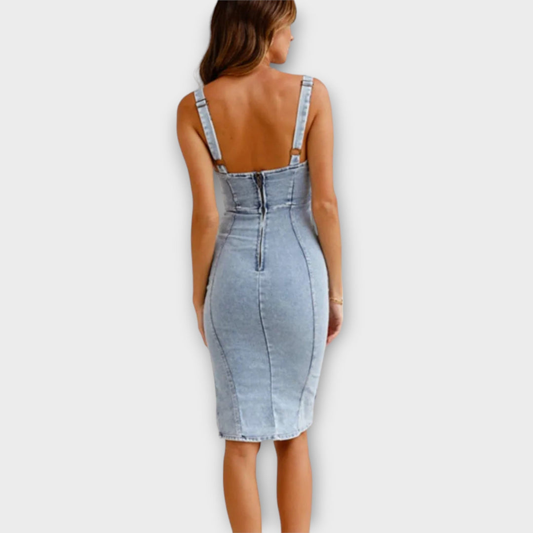 Ella™ - Robe en denim à bretelles