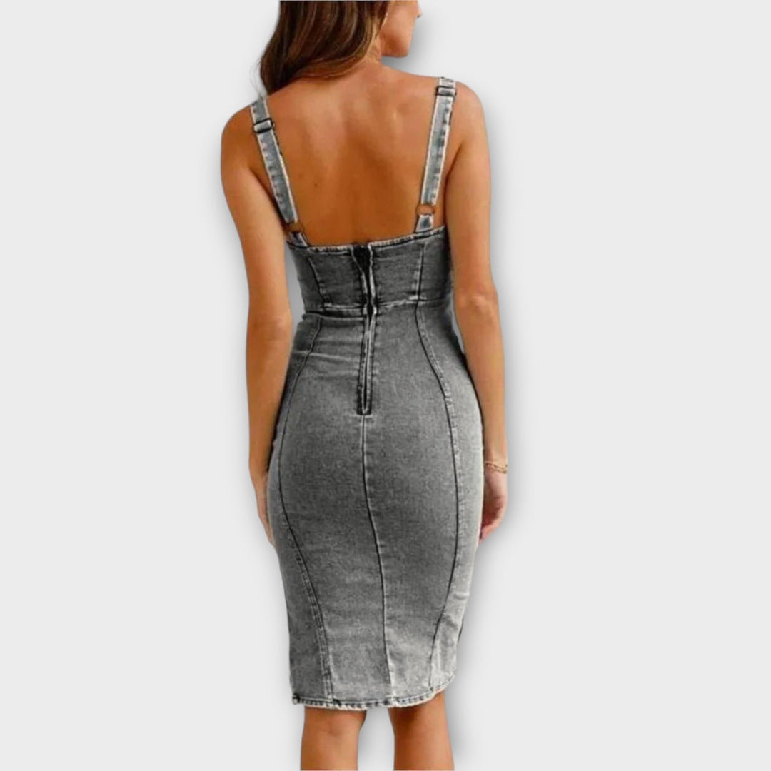 Ella™ - Robe en denim à bretelles