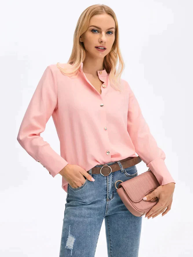 Dana - Elegante Bluse mit langen geknöpften Ärmeln für Frauen