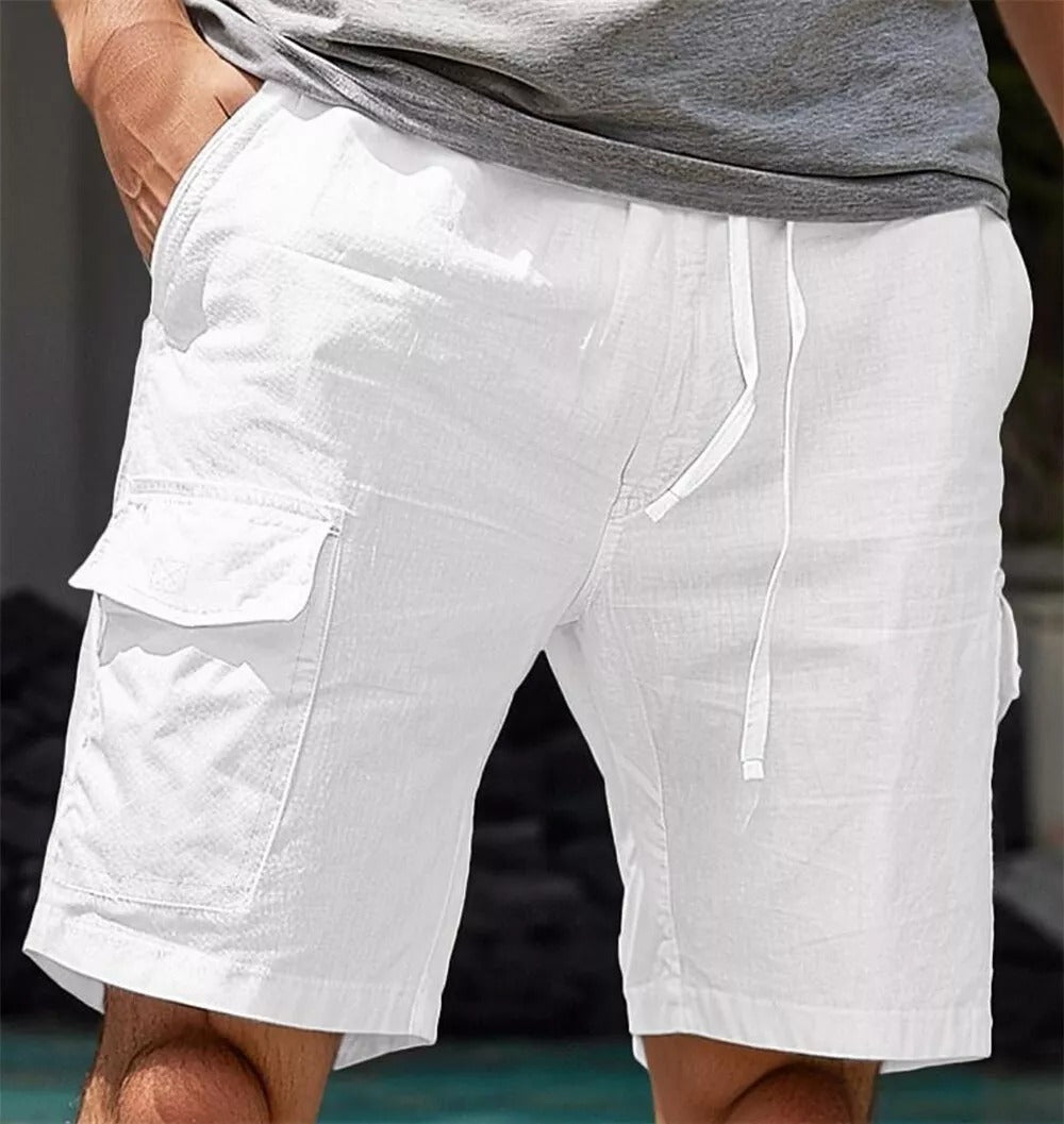Shorts cargo élégants et confortables en lin pour hommes - Nard