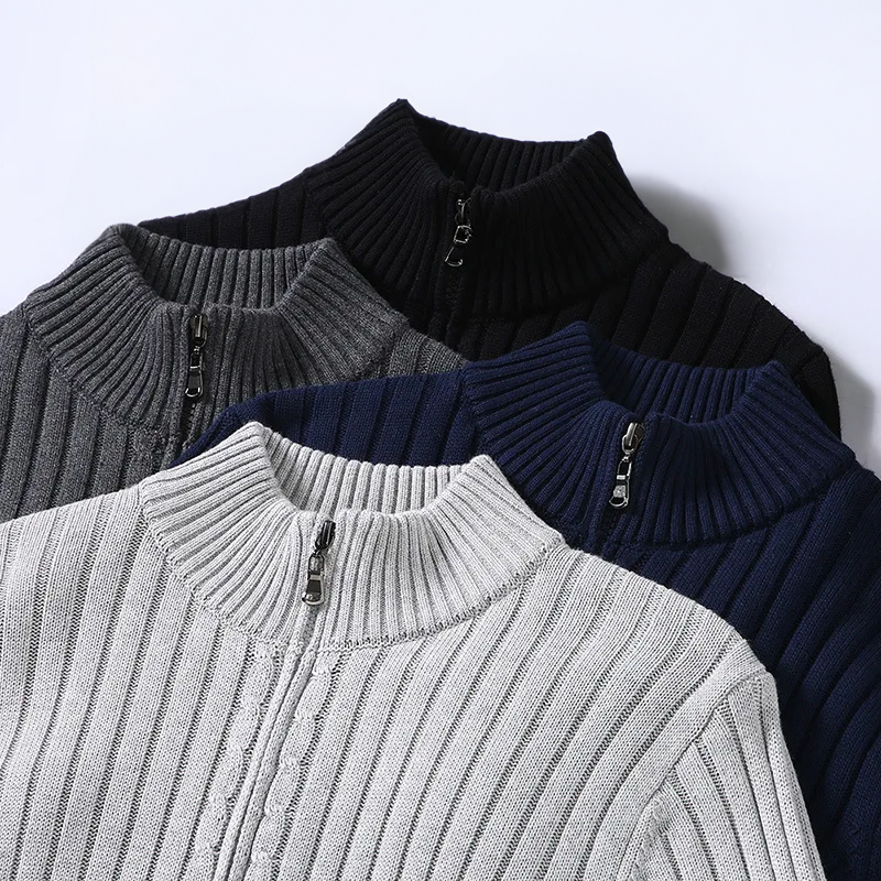 Pierre™ - Herren Cardigan aus Shetland-Wolle mit Reißverschluss