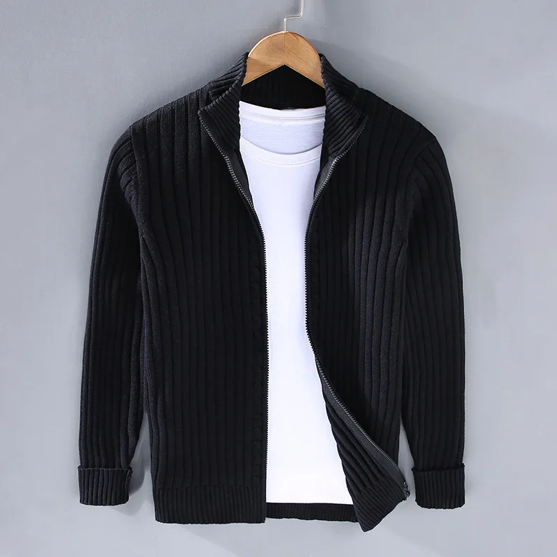 Pierre™ - Herren Cardigan aus Shetland-Wolle mit Reißverschluss