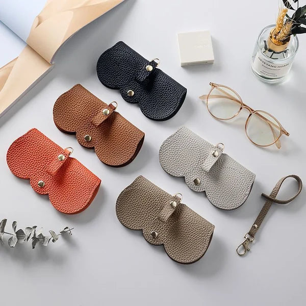 Étui à lunettes en cuir élégant avec fermeture à pression pour l'été - Sam