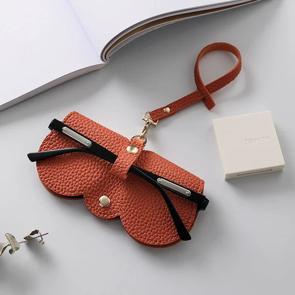 Étui à lunettes en cuir élégant avec fermeture à pression pour l'été - Sam
