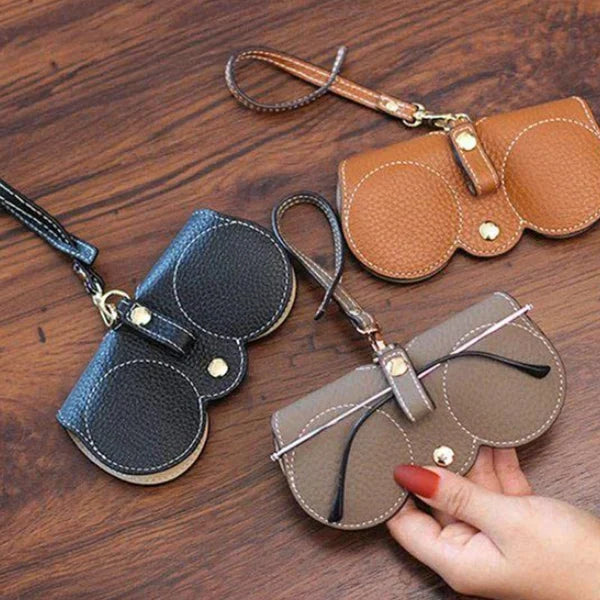 Étui à lunettes en cuir élégant avec fermeture à pression pour l'été - Sam