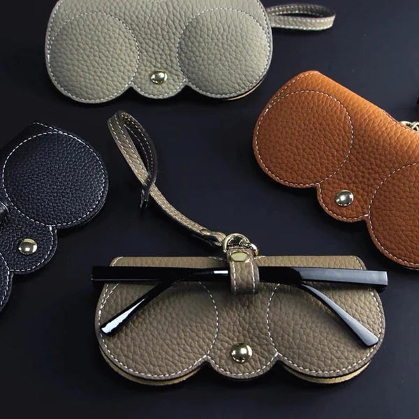 Étui à lunettes en cuir élégant avec fermeture à pression pour l'été - Sam