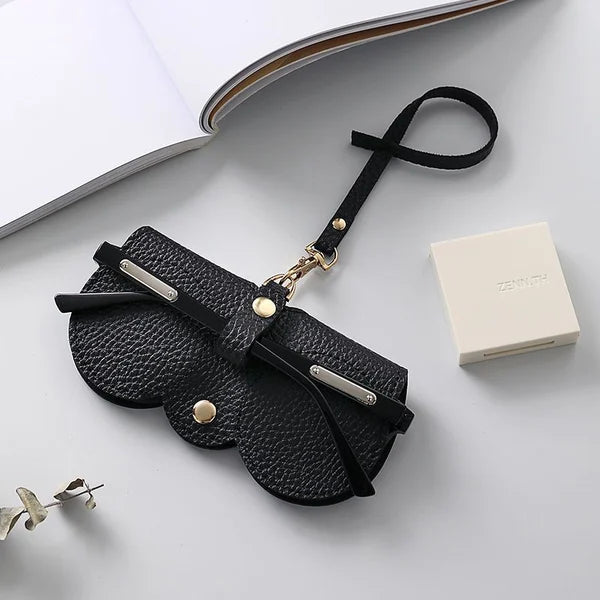 Étui à lunettes en cuir élégant avec fermeture à pression pour l'été - Sam