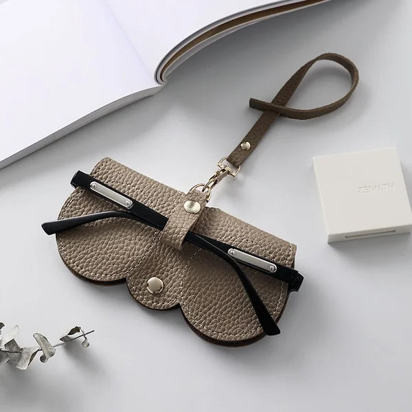 Étui à lunettes en cuir élégant avec fermeture à pression pour l'été - Sam