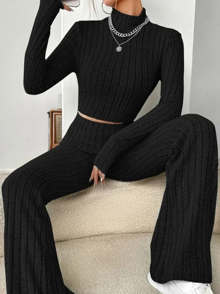 Mabel - Ensemble deux pièces stylé composé d’un haut en maille à manches longues confortable et d’un pantalon élégant